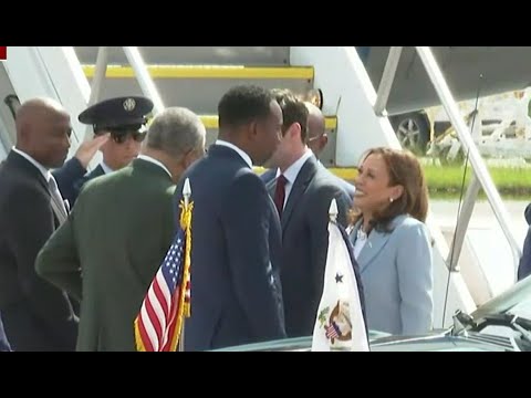 Vice President Kamala Harris arrives in Atlanta before campaign rally ...