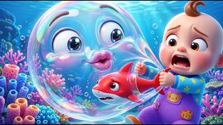 Baby Shark Trapped in a Giant Bubble Under the Sea 🦈 Bubbles Rescue Song and Nursery Rhymes for Kids
