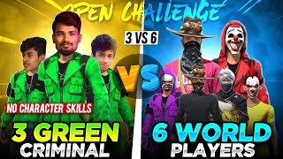 😡Open Challenge Match.!!😡| 3 Green Top Criminal  Vs 6 Open World Match |Best Clash Squad Room Match