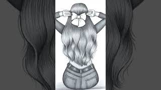 girls drawing easy #music #song #punjabisong #love #art #artsong #drawing
