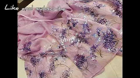 #Hand painted fabric #Painting on shawl/Dupatta #FabricArtdemo