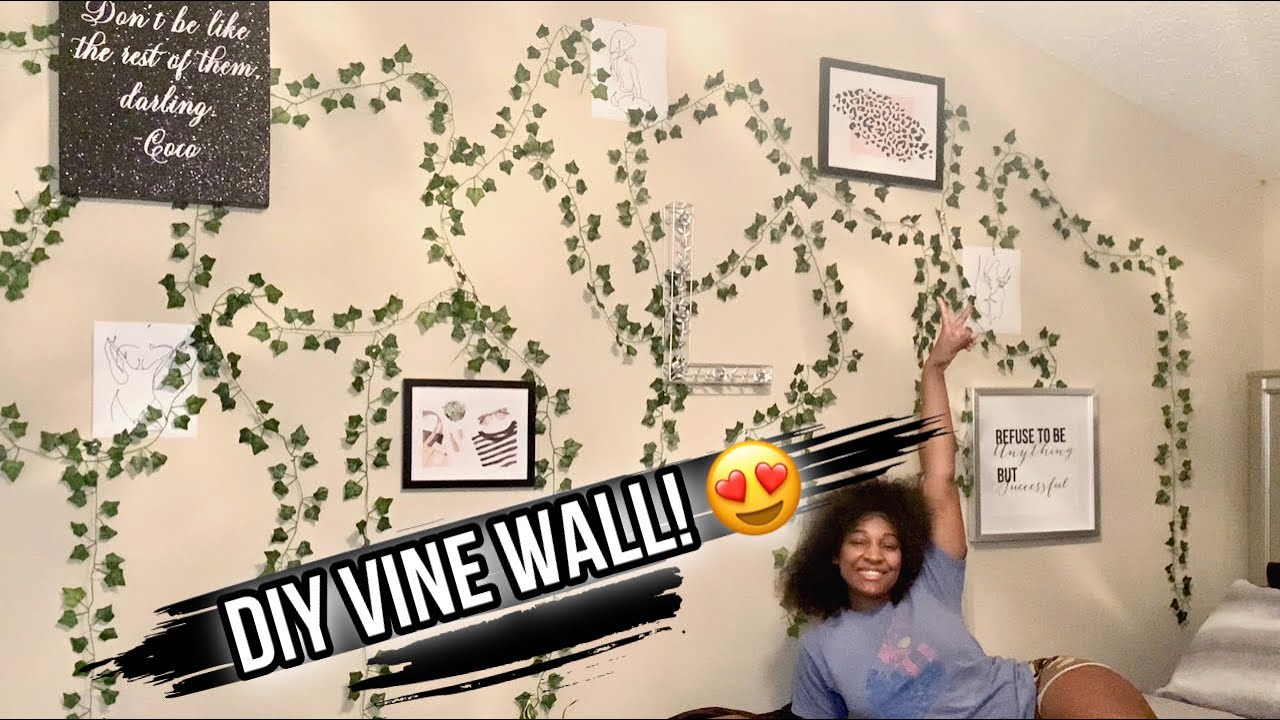 DIY VINE WALL UNDER🌿$14 | Room Decor from Five Below 🖐🏾👇🏾& Amazon 😱 ...