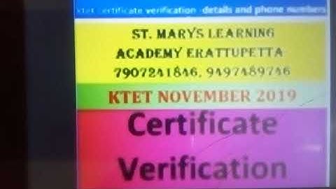 KTET November 2019 verification dates