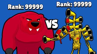 Brawl Stars Animation : Bear Nita Rank 99999 vs Siren Head Gold Rank 99999