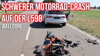 Schwerer Motorradunfall Auf Der L598 Sozius ber Zwei Fahrzeuge Geschleudert