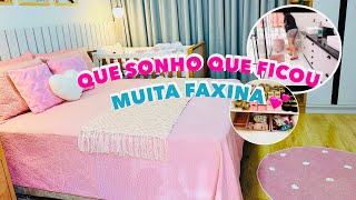 FAXINEI E DECOREI TUDO DE ROSA 💕 + QUARTO COMPARTILHADO COM A BABY 2 + MUITA FAXINA E ORGANIZAÇÃO!