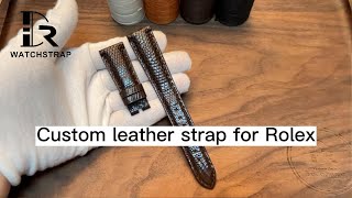 Custom Lizard leather strap replacement for Rolex watch 20mm | Drwatchstrap