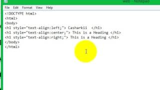 HTML Lesson 13 Text Alignment   Left, Center, Right - Sahalsoftware