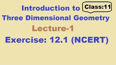 Introduction to Three Dimensional Geometry | Lecture -1| Exercise 12.1(NCERT) | Class 11 |