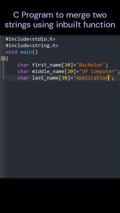 C Program to merge two numbers using string functions #trendingreels # ...