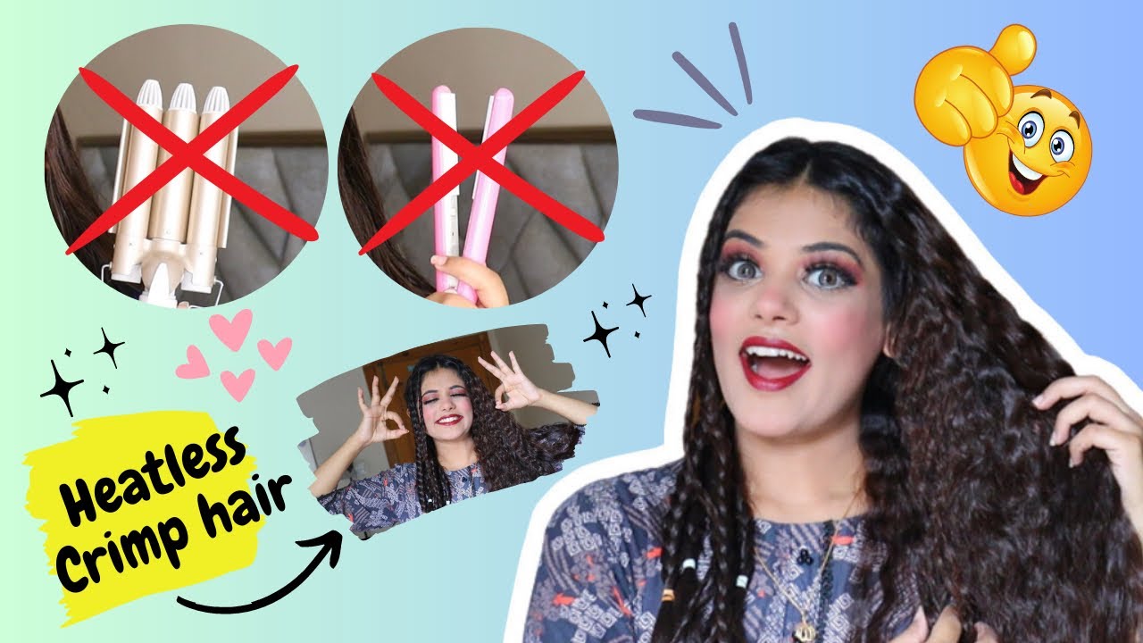 Heatless Wavy And Crimped Hair Without Using Waver/Crimper Urooba
