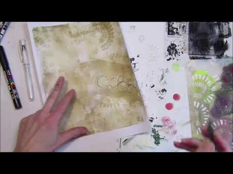 Quick short video showing me adding elements to my Gelli prints #shorts