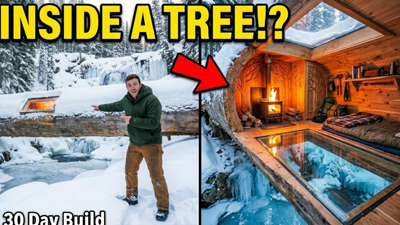 I Cut Open a Frozen Tree… What I Found Saved Me for 30 Days
