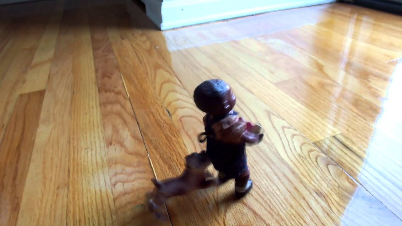 ANTIQUE PRE-WAR JAPAN POOR PETE BLACK AMERICANA CELLULOID WIND UP TOY