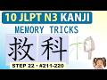 Learn JLPT N3 Kanji | Visual Memory Method Step 22: No.211 - 220　科放牧数政求救球衣初