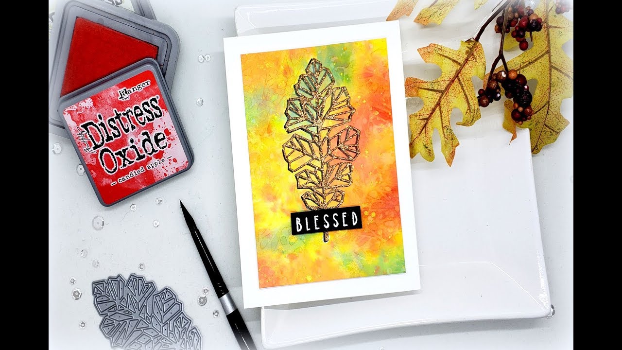 Fall Inspired Distress Oxide Watercolor Background - YouTube