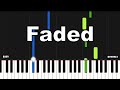 Alan walker  faded  easy piano tutorial by synthly