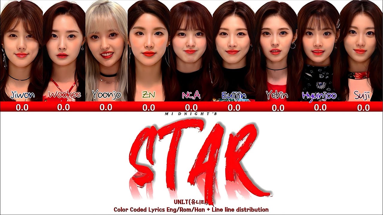 UNI.T (유니티) - 'Star (별아)' Lyrics 가사 + Line Distribution (Color Coded Han/Rom/Eng)