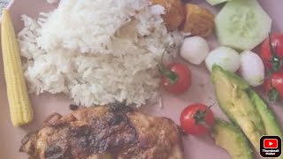 Chicken steak & kotlety czech food and vegetables coke
