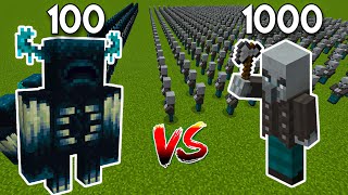 100 WARDEN vs 1000 VINDICATORS | Minecraft Battle