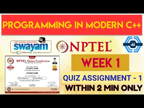 Programming In Modern C++ Week 1 Quiz Assignment Solution | NPTEL | SWAYAM | 2023