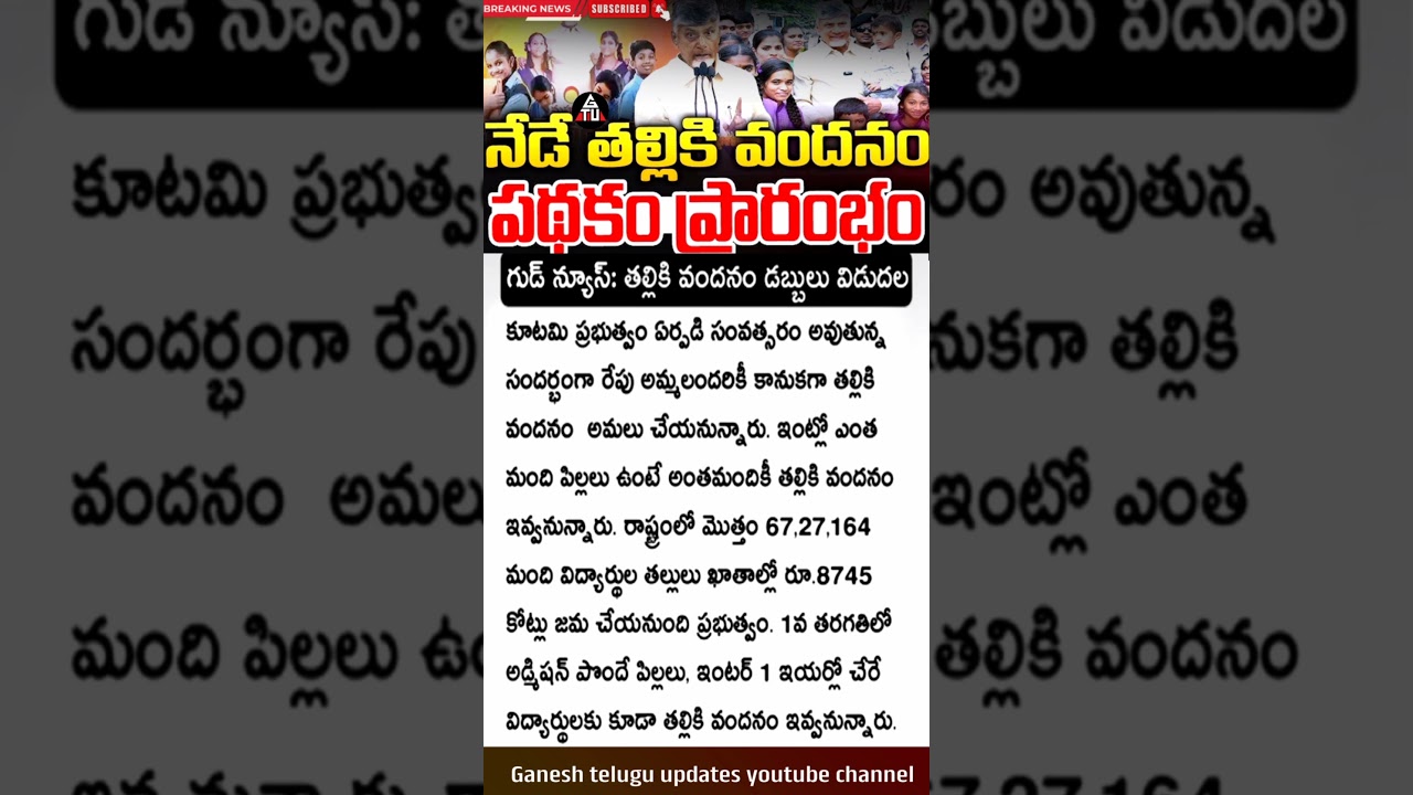 తల్లికి వందనం డబ్బులు విడుదల | Thalliki Vandanam  Latest update Today 2025 | Thalliki Vandanam