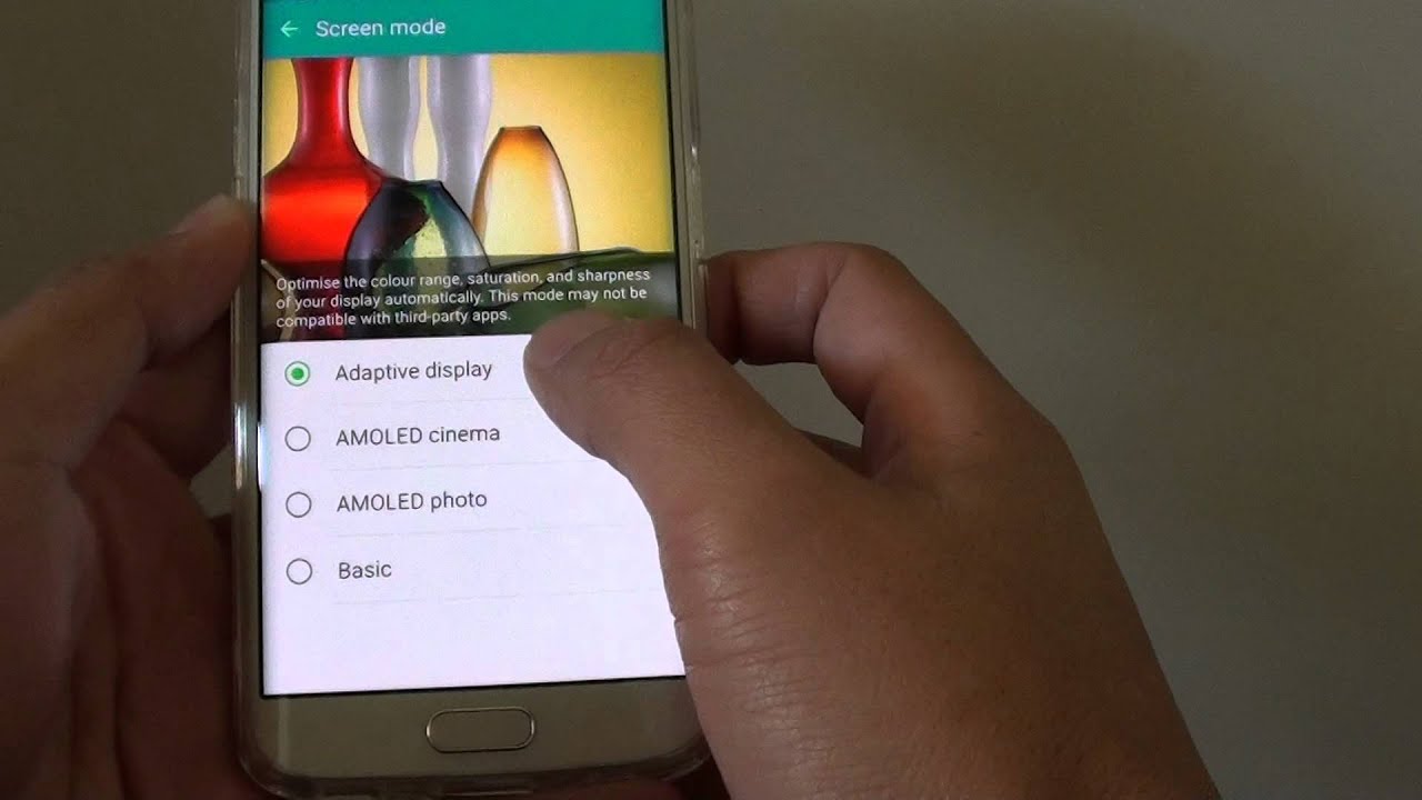 Samsung Galaxy S6 Edge: How to Change Screen Mode (Adaptive Display / AMOLED Cinema)