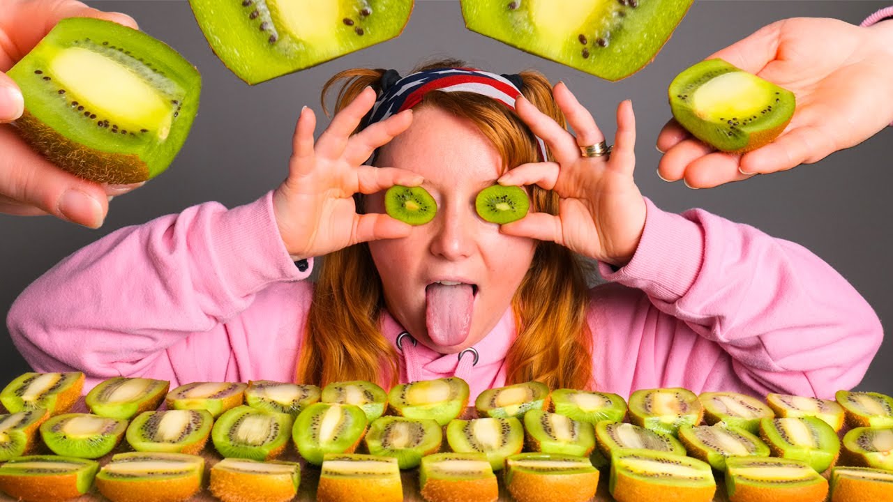 EATING JUICY DESSERT MUKBANG KIWI FRUIT PARTY YouTube