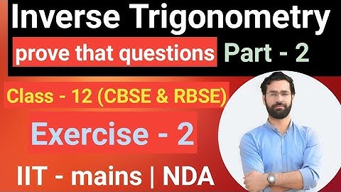 Inverse Trigonometry ( Part - 2) | inverse trigonometric functions | For class -12 th CBSE & RBSE