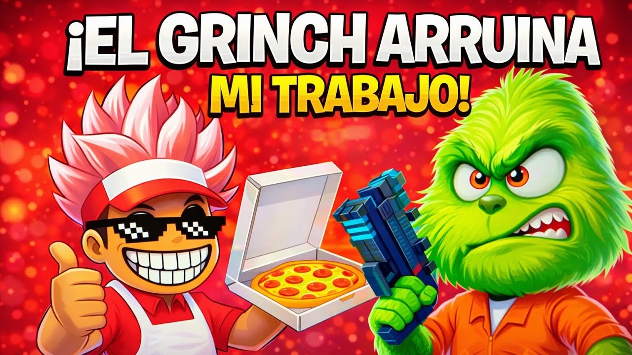 Aparece El Grinch y....Arruina Mi Trabajo De Pizzero😭🤣 | Roblox MIDNIGHT GRINCH