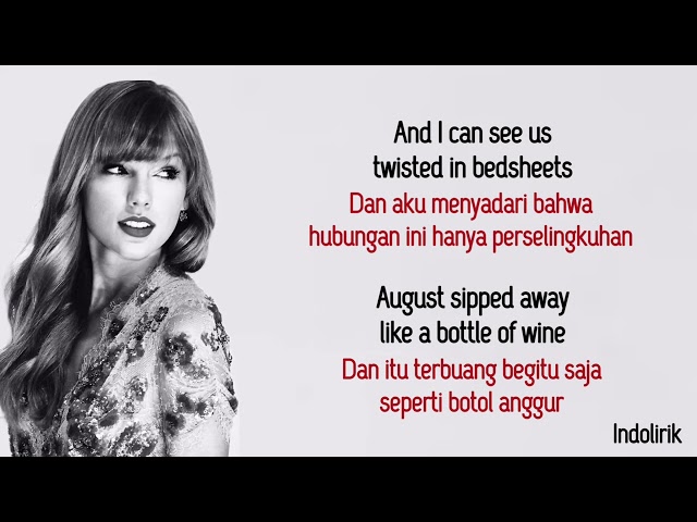 Taylor Swift - August | Lirik Lagu Terjemahan class=