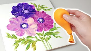 (744) So Beautiful Flowers | with a balloon | Easy Painting for beginners | Designer Gemma77