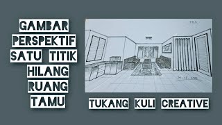 GAMBAR PERSPEKTIF SATU TITIK HILANG RUANG TAMU GAMBAR PERSPEKTIF SATU TITIK HILANG RUANG TAMU
