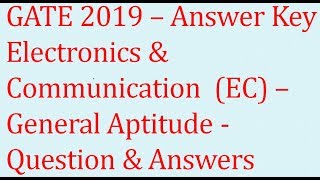 GATE 2019 Answer Key  - Electronics and Communication (EC)  - Aptitude Questions screenshot 3