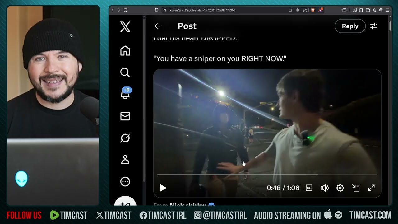DHS Sniper TARGETS ANTIFA, Leftist FINDS OUT After Threatening Nick Shirley | Tim Pool