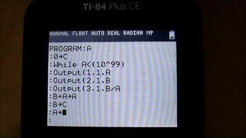 Programming the Fibonacci Sequence on a Calculator