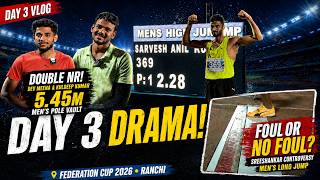National Record Alert! 🇮🇳 Pole Vault Magic & Long Jump Drama | Day 3 Federation Cup