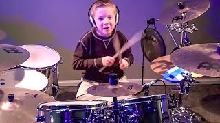 BROWN EYED GIRL (7 year old Drummer)