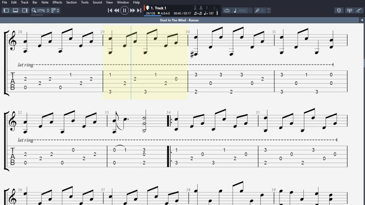 [Guitar Tablature] Dust In The Wind Kansas YouTube