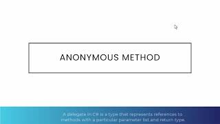 Anonymous Methods in C#