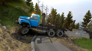 Вытянет ли ЗИЛ 133 на перевал военный КамАЗ с кунгом. Spintires