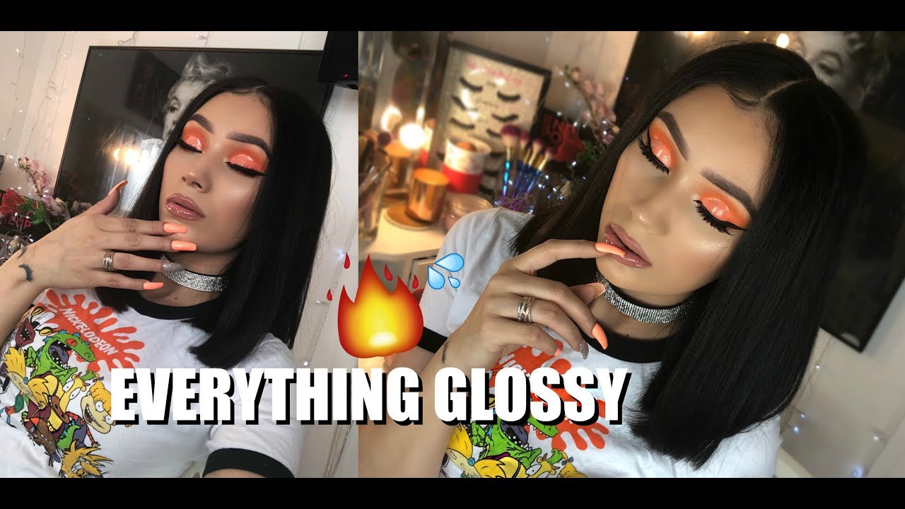 Glossy Orange Makeup + Slaying This Bob | GRWM