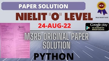 O Level M3R5 July2022 Paper Solution || o level python answer key
