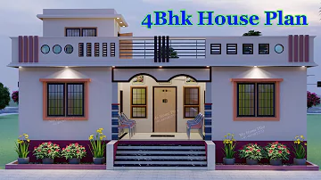 4Bhk House Design  Beautiful House  For Village and city II Simple elevation Design By My Home plan
