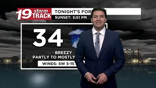 Blustery conditions on Friday with very small chances for precipitation