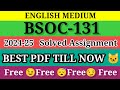 BSOC 131 SOLVED ASSIGNMENT 2024-25 in English ll bsoc 131 solved assignment 2025 Il bsoc131 2024-25