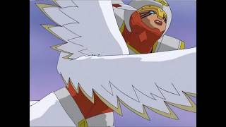 Digimon Season 3 but only when Harpymon speaks (English dub)
