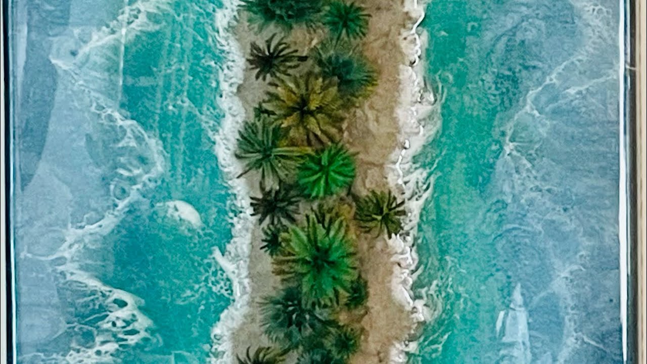 Making of “Paradise Island” hyper realistic ocean beach art by Nick Metcalf