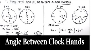 Find Angle between the Hands of a Clock / Angle between clock hands / Clock Hands / Simple formula