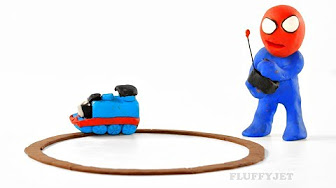 FluffyJet Toys - Play doh stop motion Superhero cartoons Kids Videos